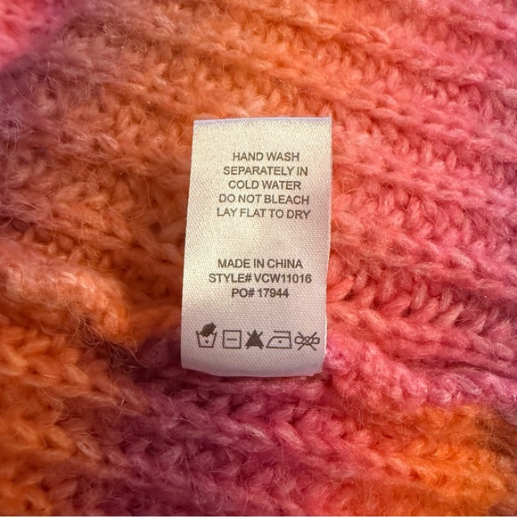 VICI Ombre Knit Belted Cardigan Small Pink Orange Purple Cozy Fall Sweater - Picture 8 of 8